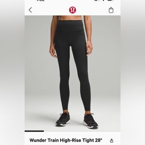 Lululemon wunder train leggings 28in